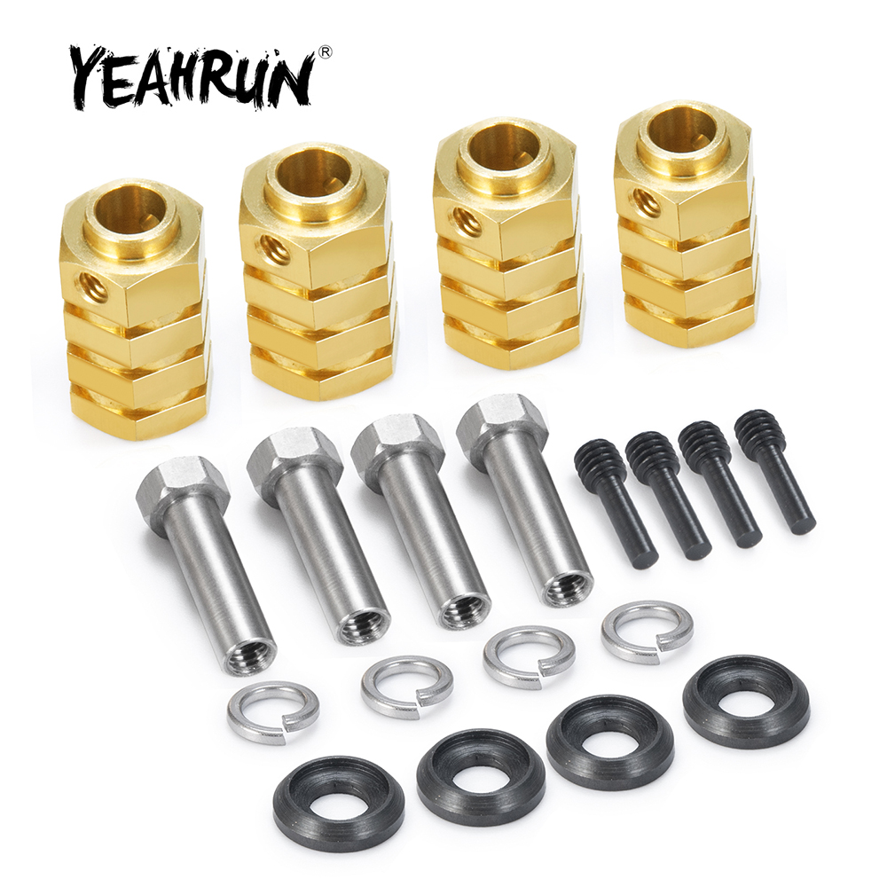 Heavy Equipment Vehicles - Yeahrun 4ชิ้น15/20มิลลิเมตรหนักทองเหลือง12มิลลิเมตรล้อ HEX ฮับขยายอะแดปเตอร์สำหรับ TRX-4 TRX4