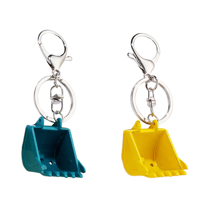 Heavy Equipment Keychain - ใหม่พวงกุญแจรถขุดโลหะสุดสร้างสรรค์ตะขอถัง3D รถปราบดินอุปกรณ์เสริมที่สำคัญจี้รถปราบดินของขวัญงานปาร์ตี้