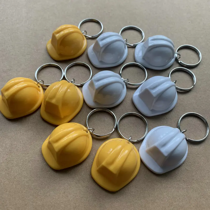 Heavy Equipment Keychain - หมวกกันน็อคนิรภัยสำหรับใส่โซ่พวงกุญแจกุญแจหมวกพลาสติกแข็งกุญแจที่ใส่กุญแจโซ่พวงกุญแจสร้างสรรค์