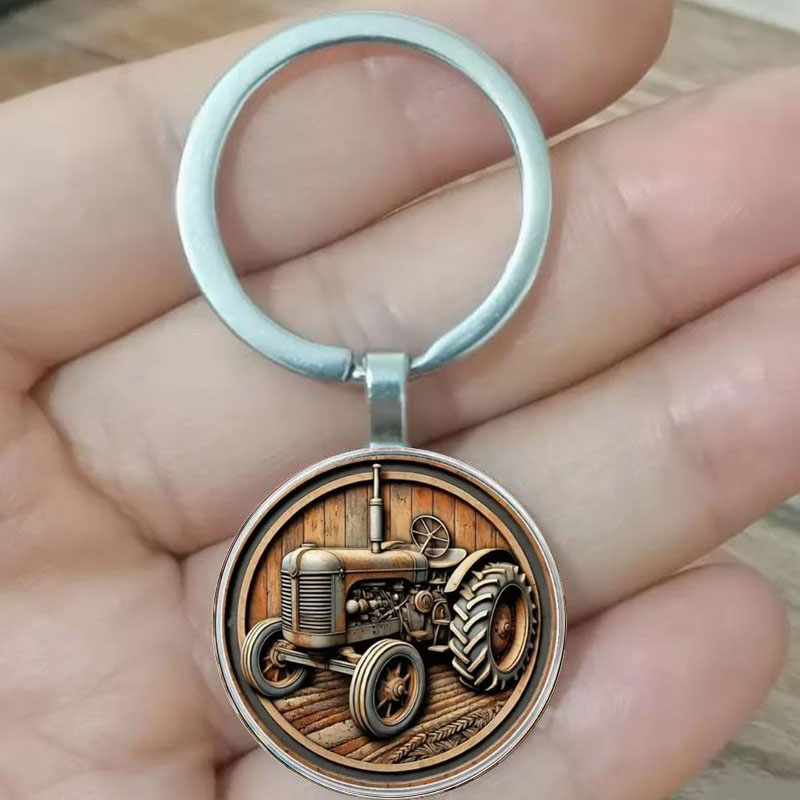 Heavy Equipment Keychain - พวงกุญแจรถแทรกเตอร์ย้อนยุค เหมาะสำหรับเกษตรกร/ผู้ที่ชื่นชอบรถแทรกเตอร์ เป็นของขวัญวันเกิด/วันครบรอบ ของขวัญสุดพิเศษสำหรับผู้ชายในวันหยุด
