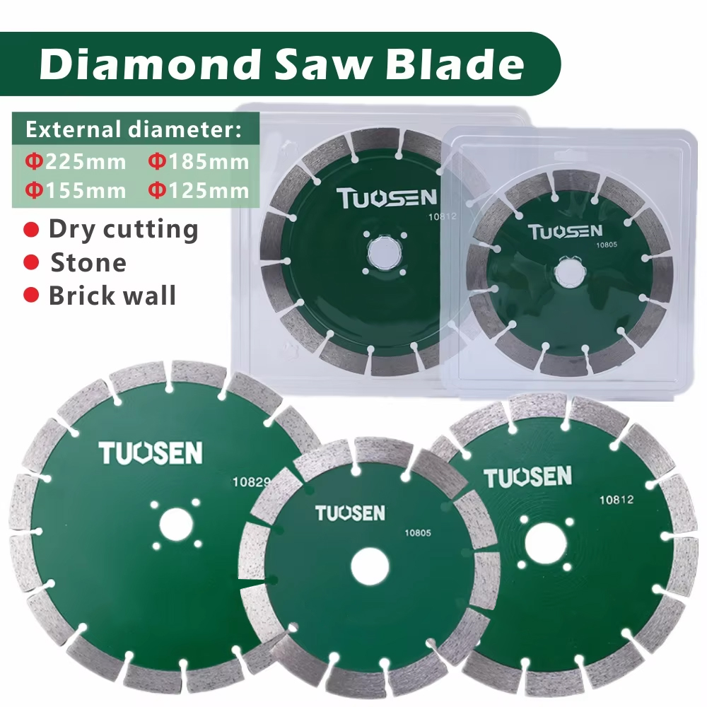 Brick Cutting Saw - ใบเลื่อยเพชร 125/155/185/225 มม. แผ่นตัดแห้งสำหรับหินอ่อน คอนกรีต กระเบื้องพอร์ซเลน
